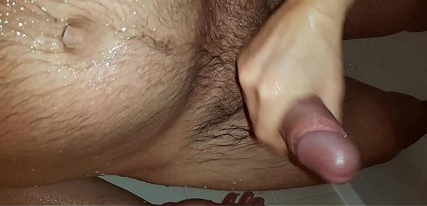  The step-sister enters him in the bathroom while he takes a shower and sucks his thick cock and ends in her mouth.